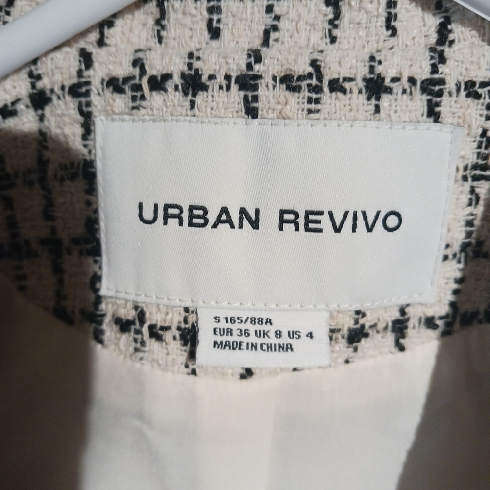 Urban Revivo Women's 2pc. Plaid Tweed Vest and Skirt Set, Faux Pockets. Size 4 - Picture 3 of 10
